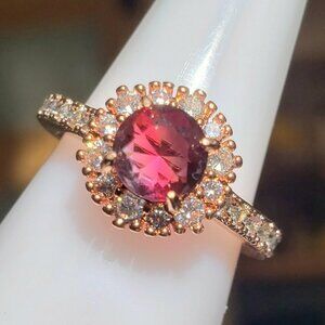 Bomb Party RBP5435 Size 5 Ring TIMELESS ESSENCE Rose Gold & Berry Tourmaline NEW